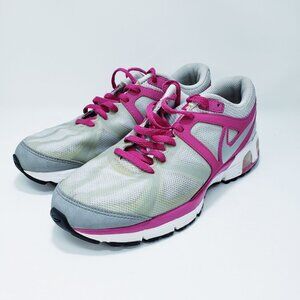 Nike Girls Air Max Run Lite 4 Running Shoes-Metallic Silver/Fusion Pink 6Y
